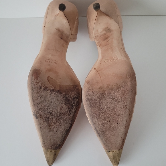 Prada Nude Heel Shoe Neiman Marcus Size 40 - Picture 11 of 17